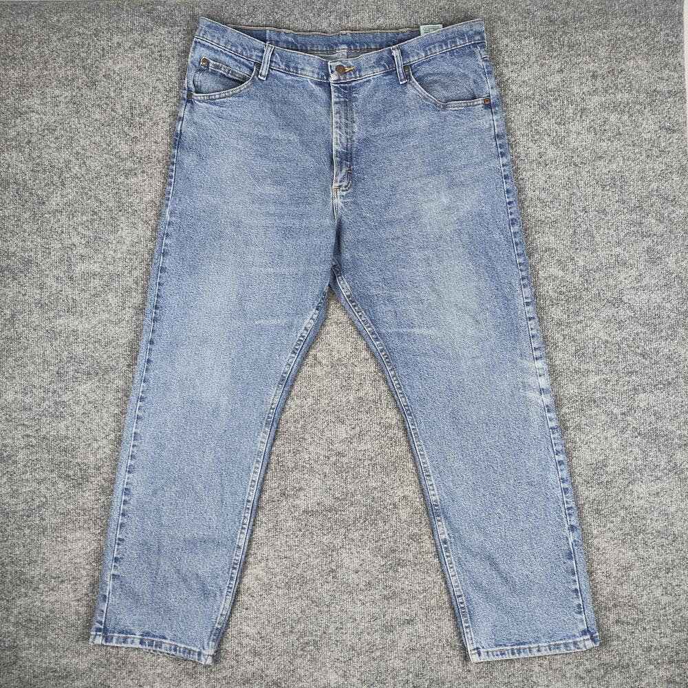 Wrangler Jeans Mens 40x30 Light Wash Blue Regular Straight Denim 1097FXVMD